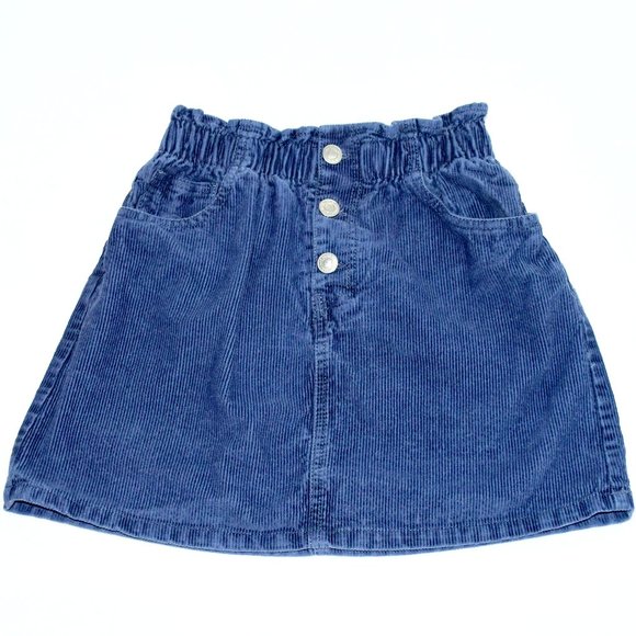 Zara Other - Zara Bluish Corduroy Paperbag Skirt With Pockets - Size 11-12